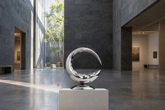 Mirror-Polished Crescent, digital environment composite: Art Museum