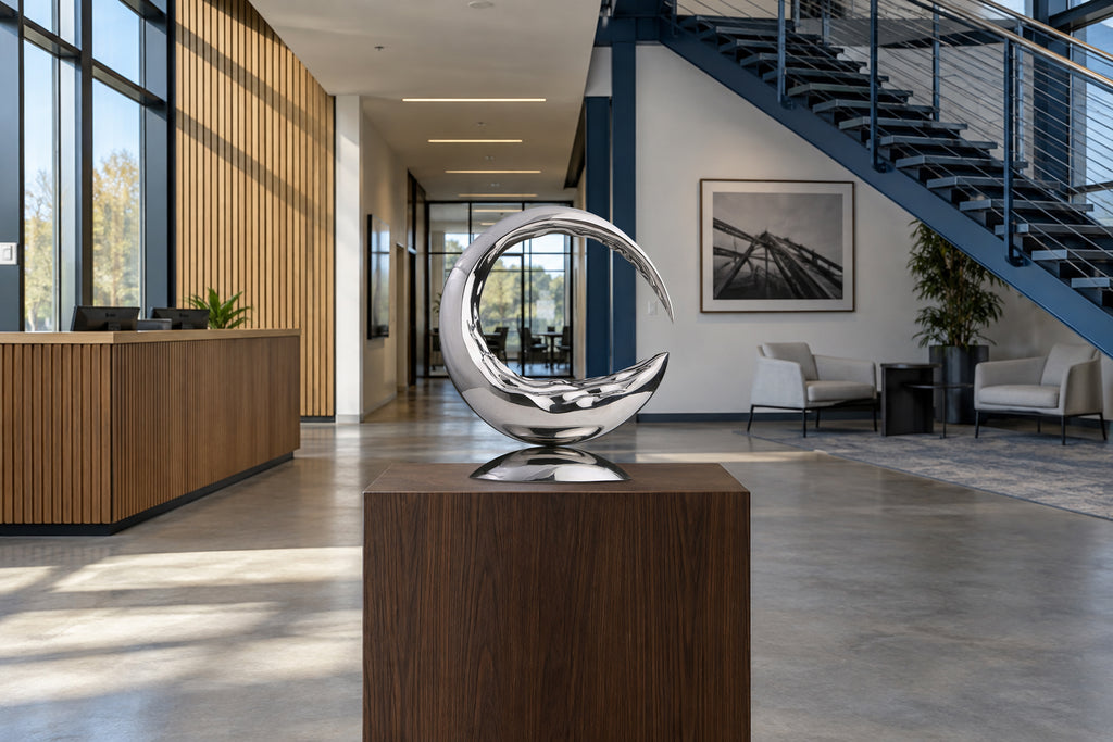 Mirror-Polished Crescent, digital environment composite: Company Reception
