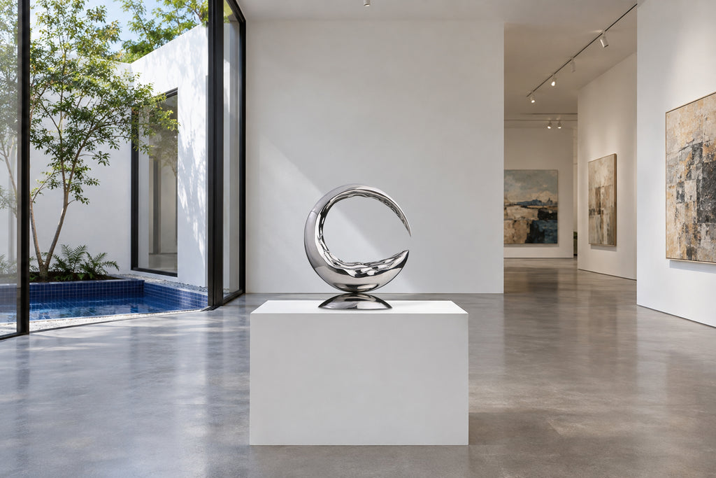 Mirror-Polished Crescent, digital environment composite: Private Gallery