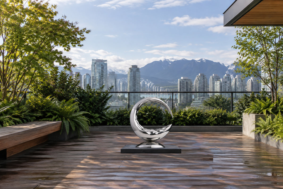 Mirror-Polished Crescent, digital environment composite: Rooftop Garden