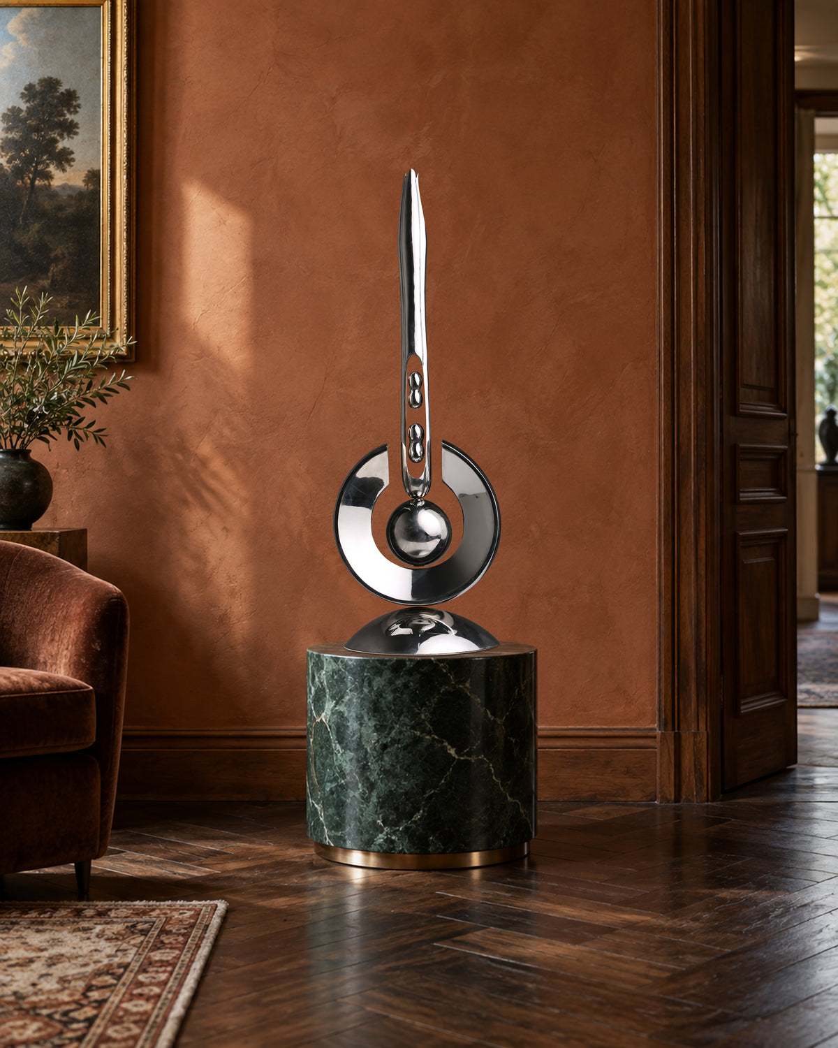 The Paused Moment, digital environment composite: Art Salon Green Marble