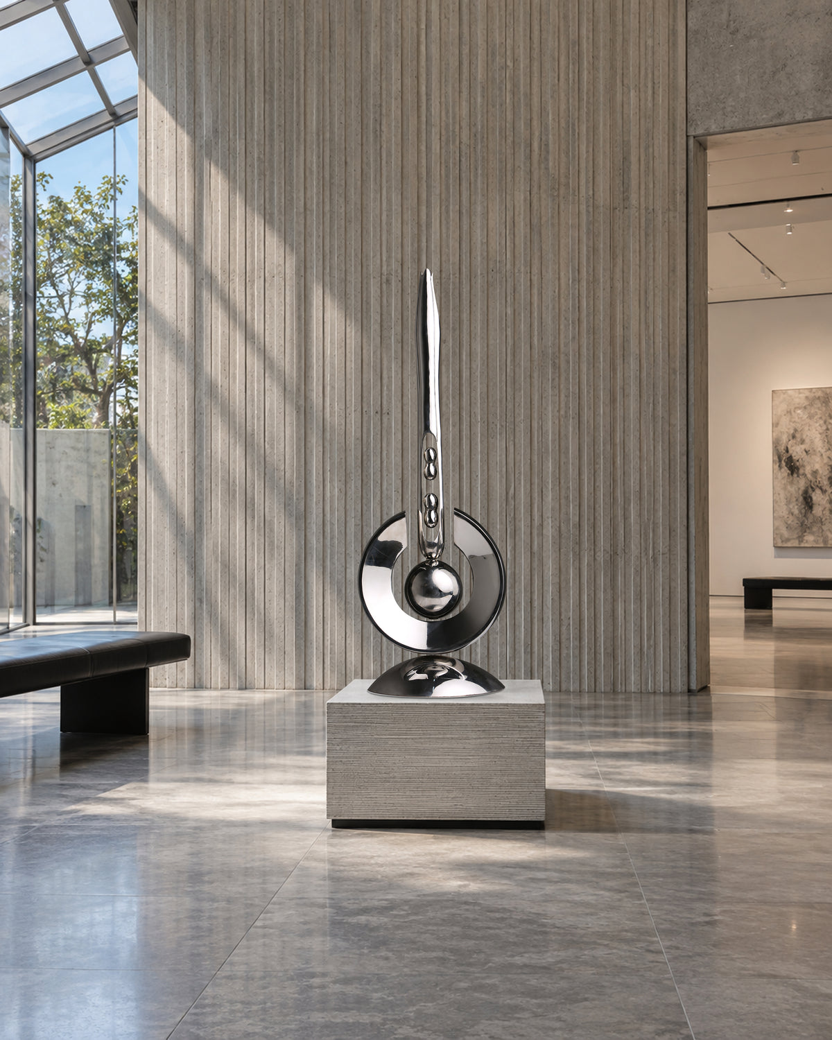 The Paused Moment, digital environment composite: Atrium Sculpture Exhibit