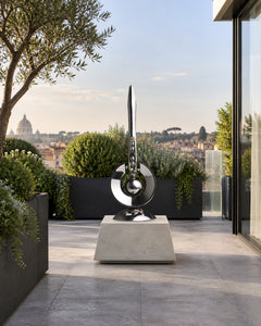 The Paused Moment, digital environment composite: Roof Terrace Sculpture