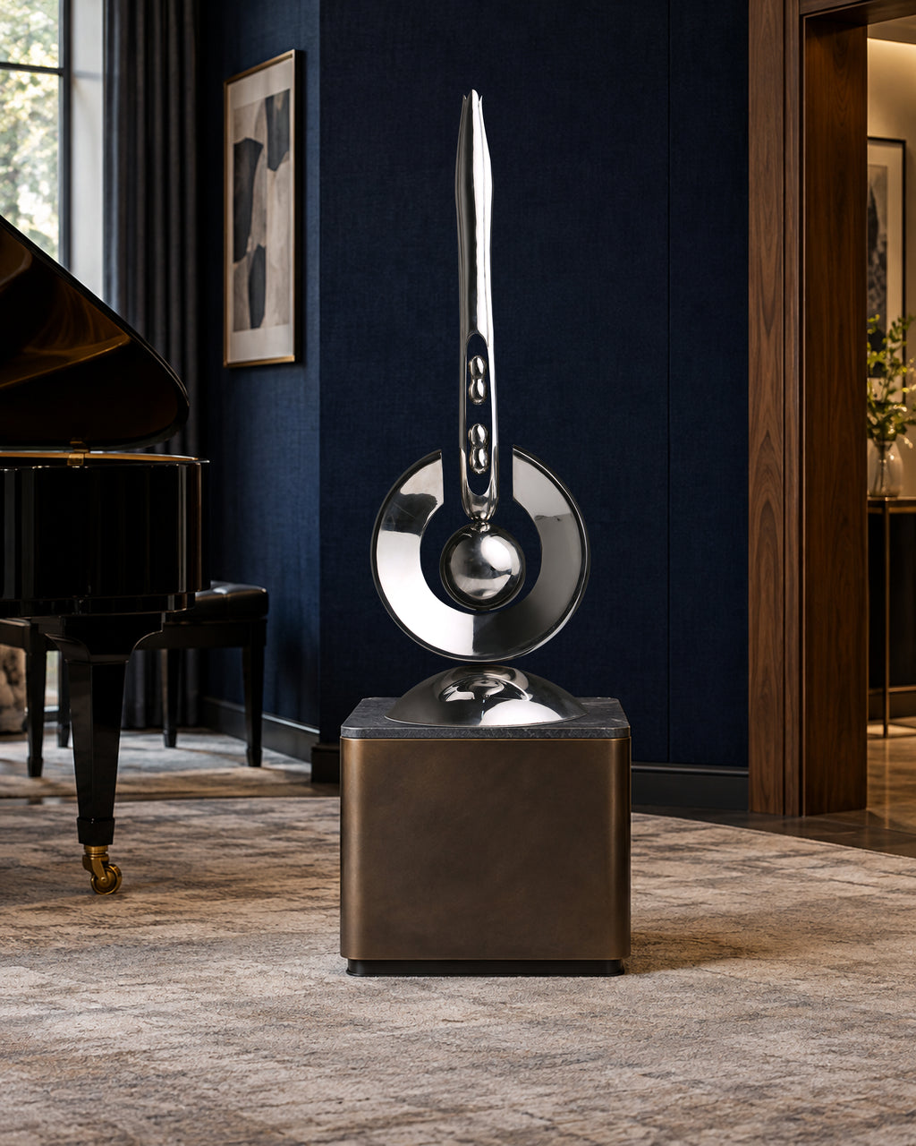 The Paused Moment, digital environment composite: Music Room Bronze Stone
